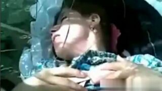 Hot muslim girlfriend sexy boobs fucked outside in field, viral video,