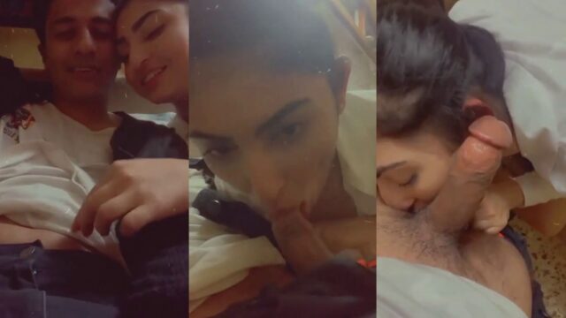 Air hostess trainee girlfriend sucking dick & balls of boy friend,