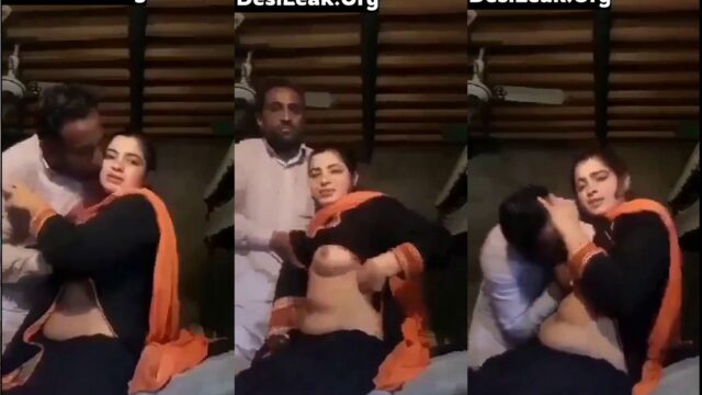 Beautiful Pakistani bhabhi kissing, boobs sucking, blowjob at home, leak mms