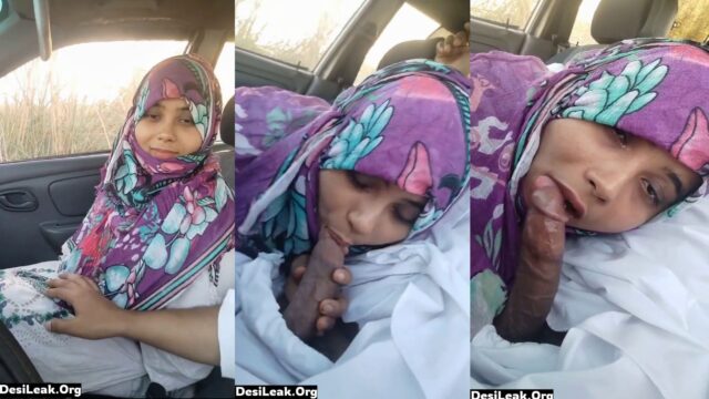 Paki Village Hijabi girl giving bf hot blowjob in car, Clear Audio,